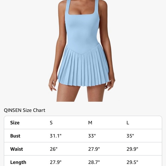 NWT BLUE Pleated Tennis Dress-S - Picture 8 of 13